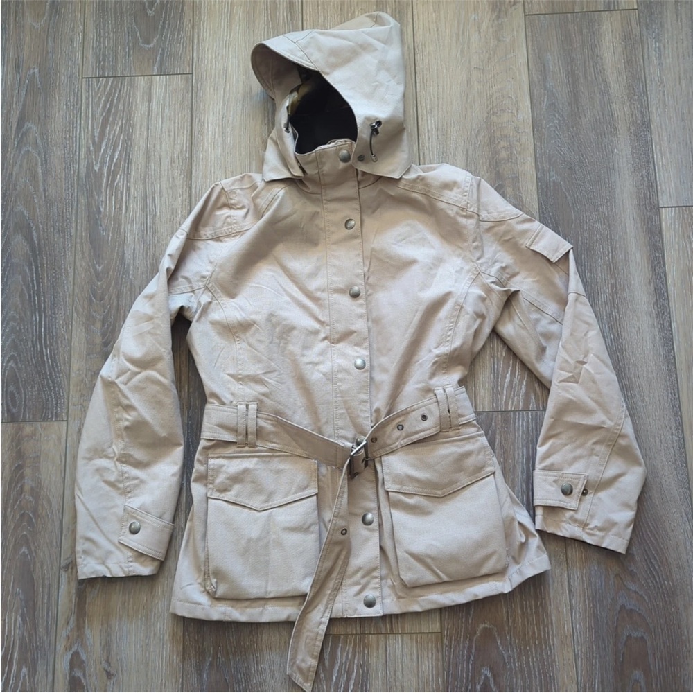 Wellensteyn Barbados Hood Belt Utility Trench Coat  Women's SZ S Preppy